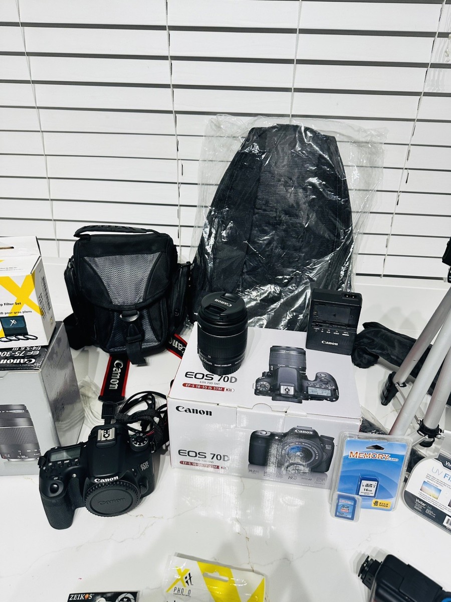 Canon EOS 70D 20.2MP Digital SLR Camera - Black (Body Only) for