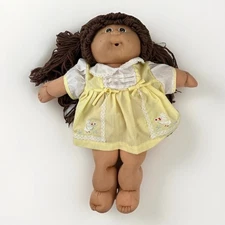 VTG 1982 Cabbage Patch Kids Doll Brown Double Ponytail Hair Brown Eyes Coleco