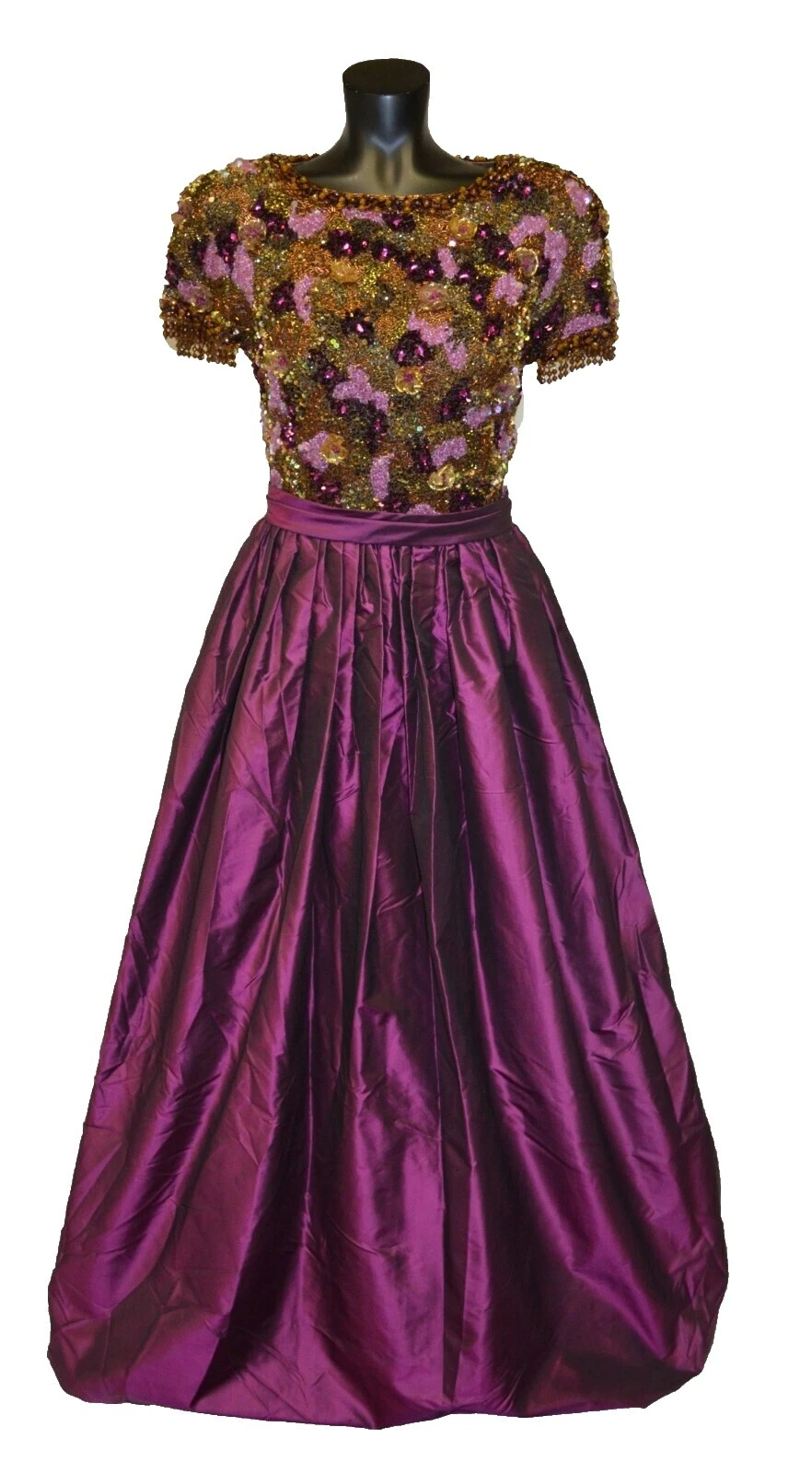 Eveningwear Baile Vestido Vestidos VINTAGE de SEDA 100% para De mujer