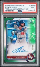 2022 Bowman Chrome #CPAAD Alex De Jesus Auto - Green Ref /99 PSA 9