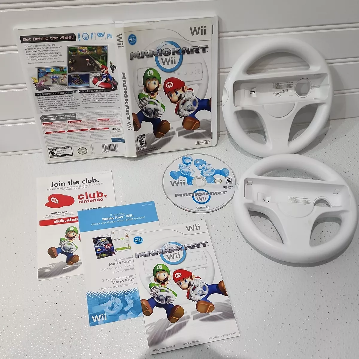 Mario Kart Wii With Controller Wheel Nintendo Wii Used