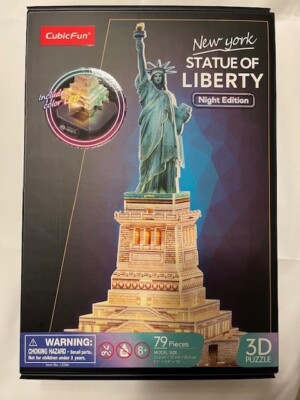 3D Puzzle Freiheitsstatue LED CubicFun  Night Edition Statue of Liberty Licht