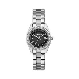 Caravelle New York Women's Crystal Accents Calendar Silver 28mm Watch 43M121 - Click1Get2 Sale