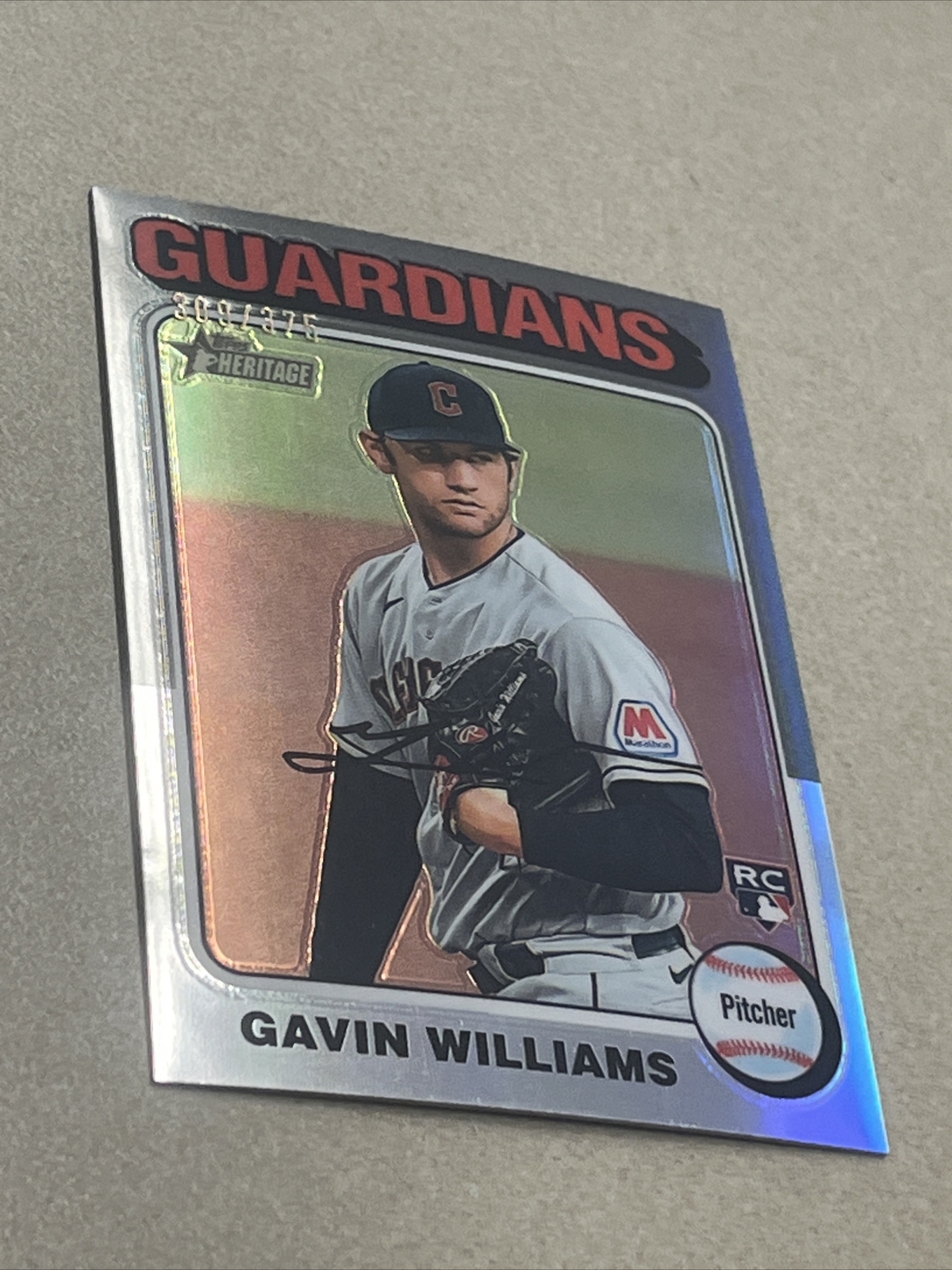 2024 Topps Heritage GAVIN WILLIAMS RC #489 Chrome Silver Refractor /375 🔥🔥🔥
