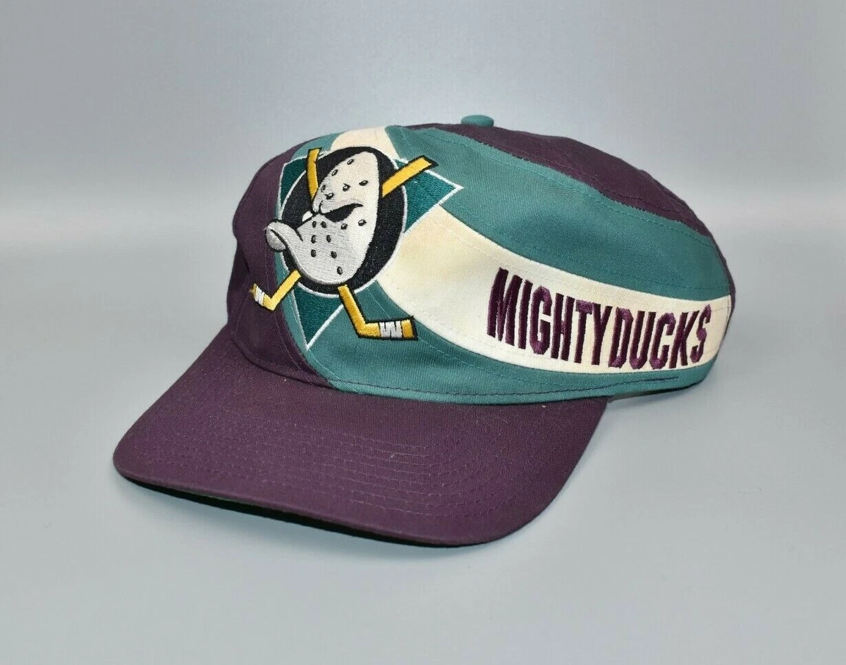 Anaheim Mighty Ducks Vintage 90's Twins Enterprise Swirl Snapback Cap Hat