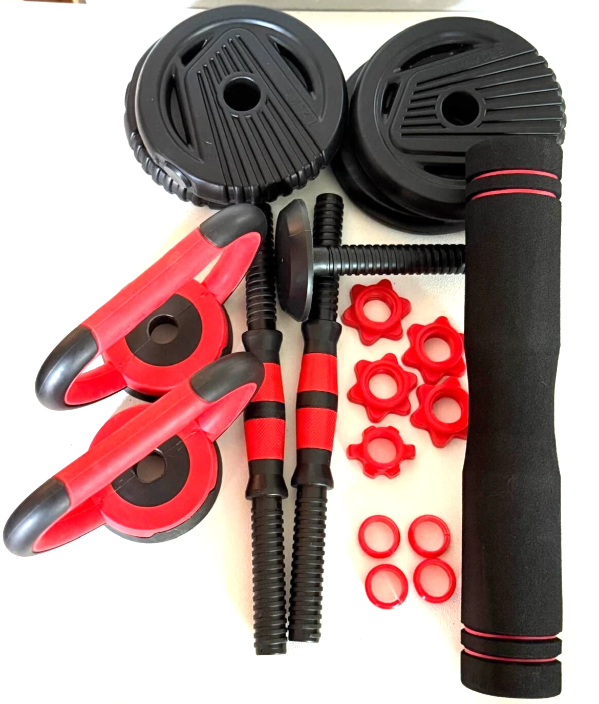 5 in 1 Dumbbell Barbell Kettlebell Set, Adjustable Free Weights Home Gym