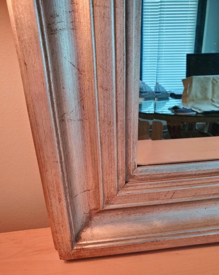 Large Framed Mirror - Silver, - Image 2 of 3