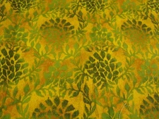 VTG 1.4 yd COHAMA MOD Retro FABRIC Cotton TANGLEWOOD 53" x 51" Green gold BTP