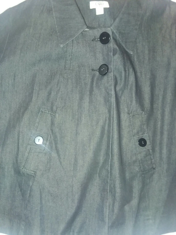 Chaqueta CATO Mujer 19/20W Doble Pecho Manga 3/4 Bolsillos Columpio Botones Negros Foto 3 de 4