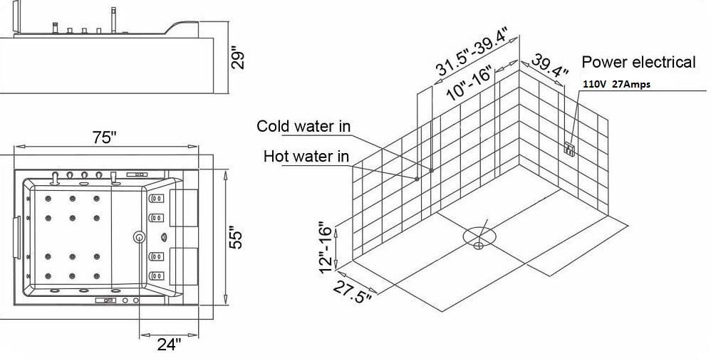 Antigua Luxury Massage Bathtub eBay