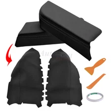 Front Door Panel Armrest Cover Synthetic Leather for Honda Pilot 2009-2015 Black