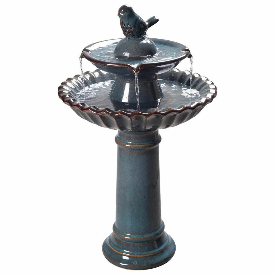 Kenroy HOME Vogal Bird Bath en color azul verdoso verde azulado MODELO # 51083TL Foto 2 de 3