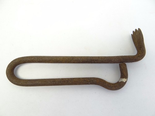 Antique Old Used Metal Wrought Iron Unusual Mystery Wedge Pry Bar Tool - Picture 11 of 12