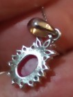 NATURAL HEATED STAR RUBY TOPAZ ACC 925 SILVER 14K WHITE GOLD PLATE PENDANT CHAIN — photo 6