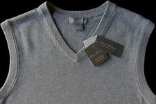 Men's DANIEL CREMIEUX Heather Gray Sweater Vest SUPIMA COTTON Large L NEW NWT