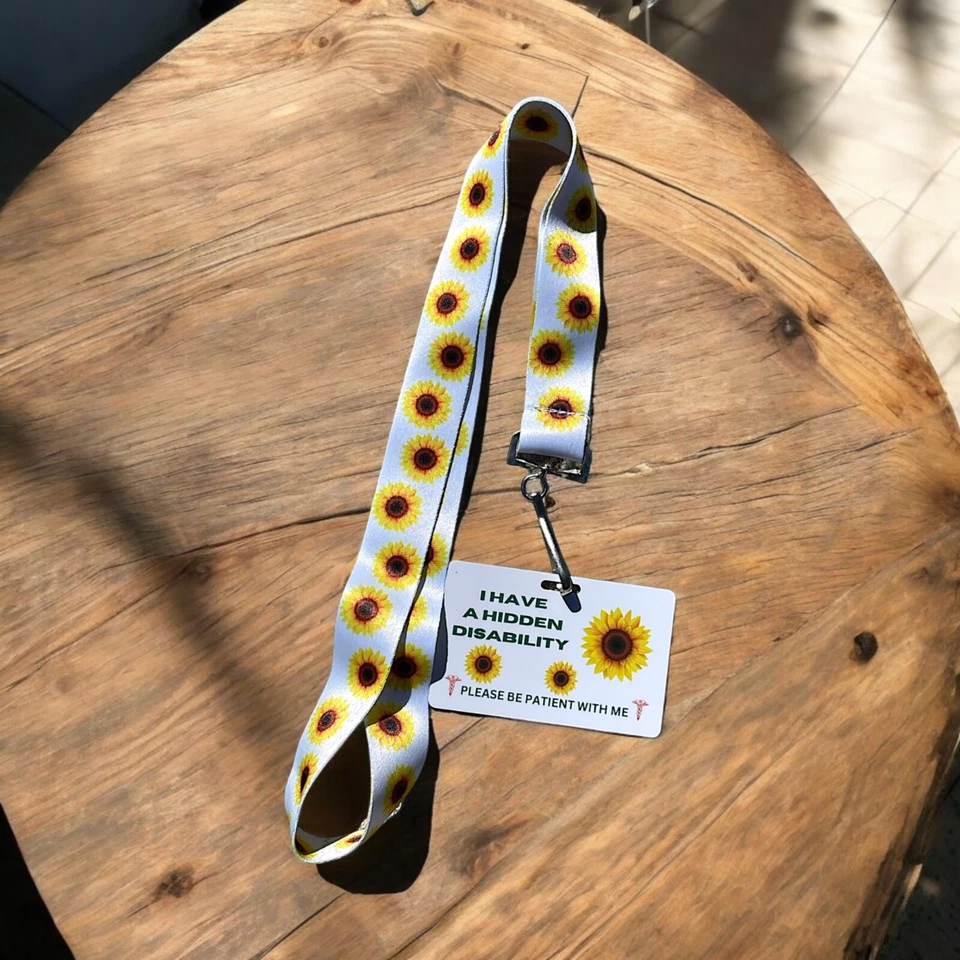Paquete de tarjeta de identificación y cordón de PVC I Have A Hidden Disability Foto 2 de 4