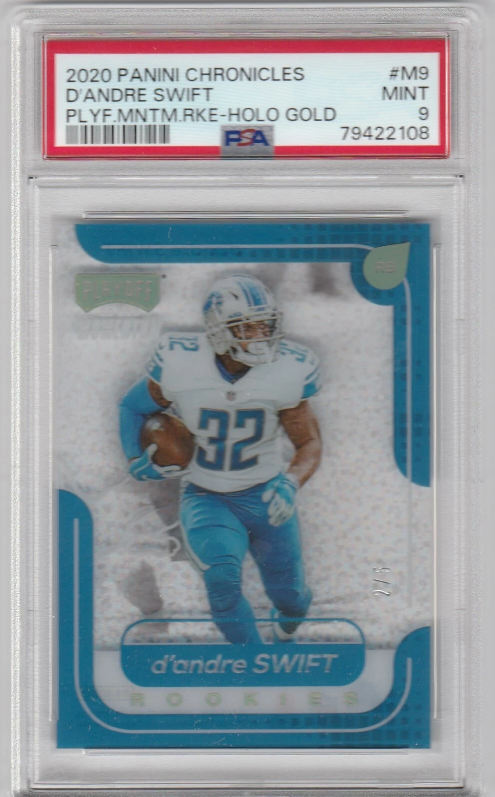 D'Andre Swift Panini Chronicles Playoff Momentum Rookies #M9 Holo Gold