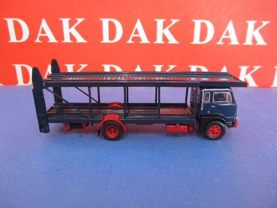 1/87 Modellino Camion Truck Fiat 640 Bisarca Blu Scuro Rosso Scuro by Brekina - Immagine 4 di 4