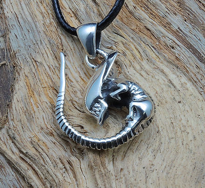 Sterling Silber 925 Massiver Alien Ketten Anhanger Mystic Fantasy Giger Style Ebay