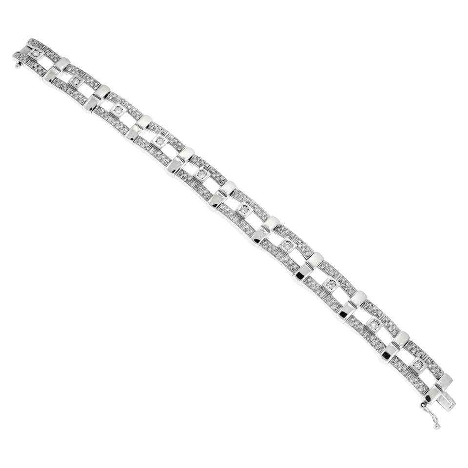 Amazing 5.70 CT Round Cut White Cubic Zirconia 925 SS Women's Fantastic Bracelet