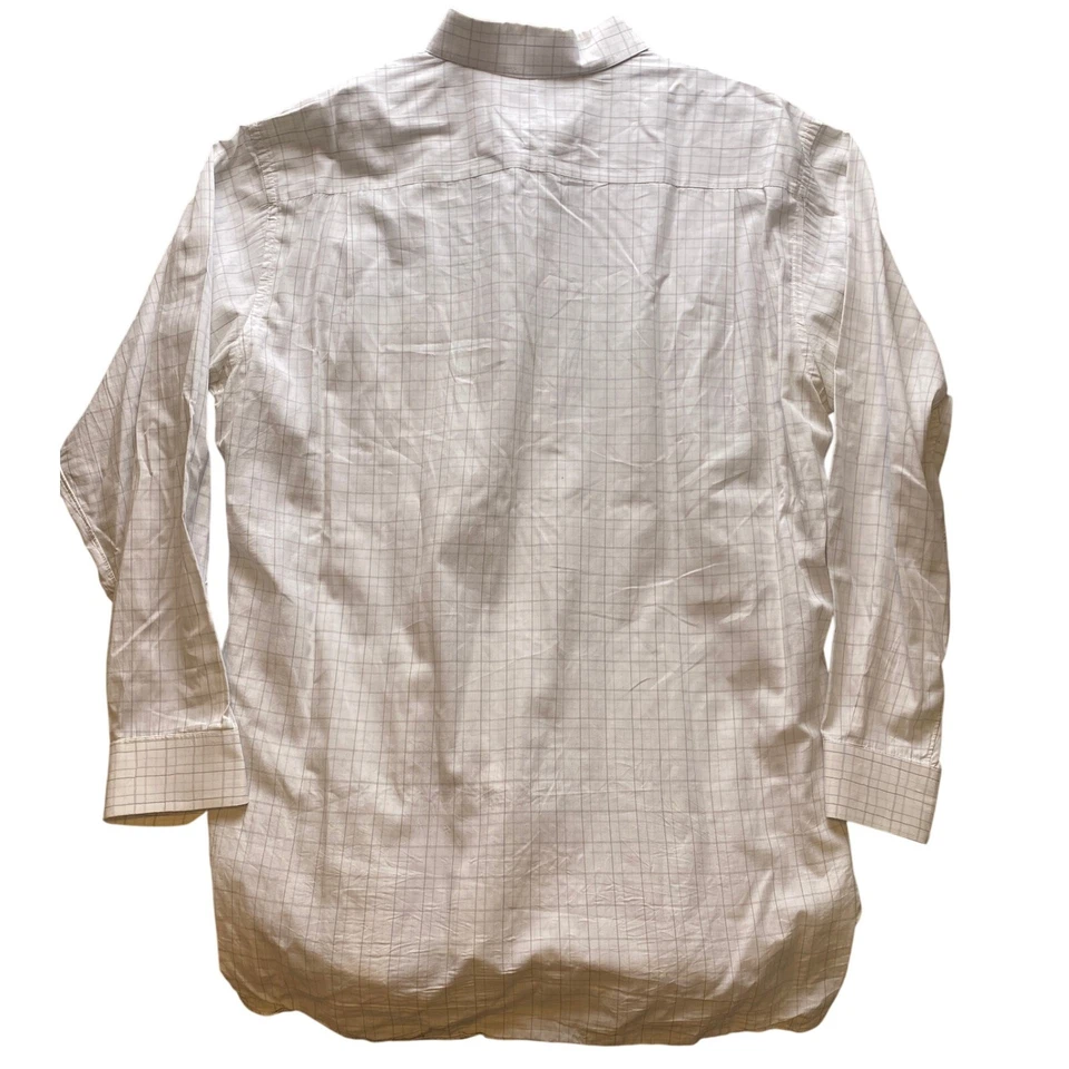 Gitman Bros. Camisa Para Hombre 18-37 Alto Vestido A Cuadros Manga Larga Abotonada Informal Foto 2 de 4