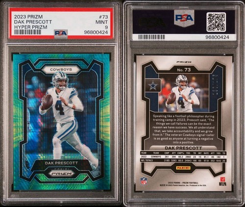 2023 Prizm Dak Prescott Hyper Prizm #136/175 PSA 9 Dallas Cowboys POP 3 ! - Picture 5 of 5