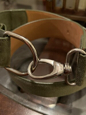 Paul Stuart Womens Size Medium Leather Suede Belt Olive  display picture 3