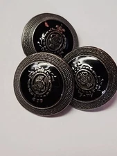 Buttons Metal Shank With Urn And Laurel Design Black And Silver Color