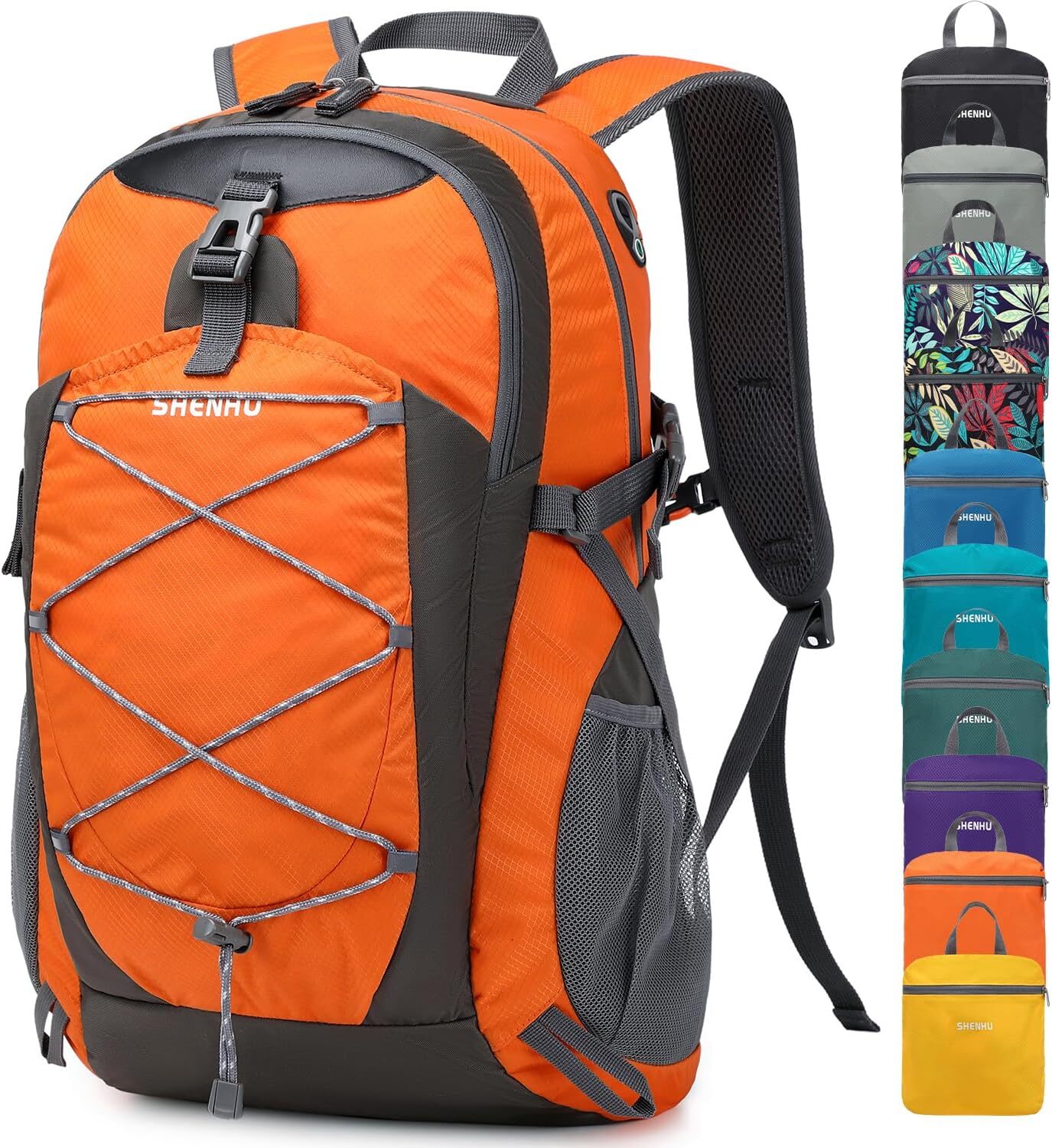 40L Lightweight Waterproof Hiking Backpack Daypack 0.9lb A0 Orange-image