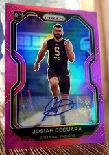 Josiah Deguara 2020 Panini Prizm Auto RC Pink Prizm Refractor PACKERS 