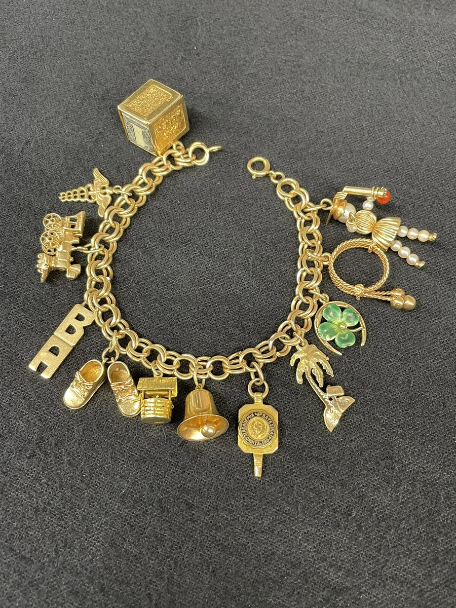 Etruscan Revival 18k & 14k Gold Charm Bracelet - Capsule Auctions