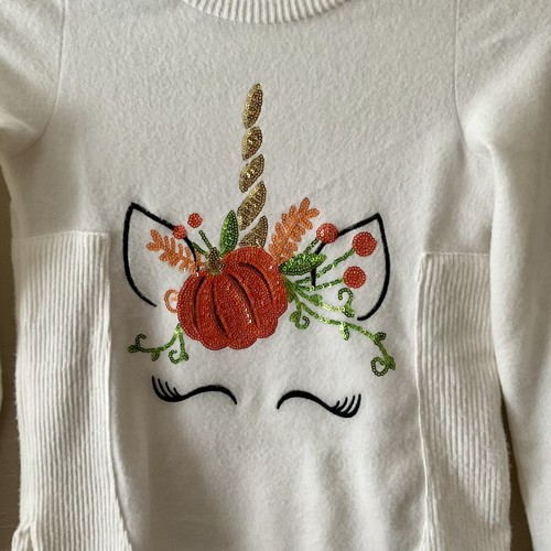 Colortree Girls Fall Sequin Unicorn Sweater Size 10/12 - Picture 2 of 6