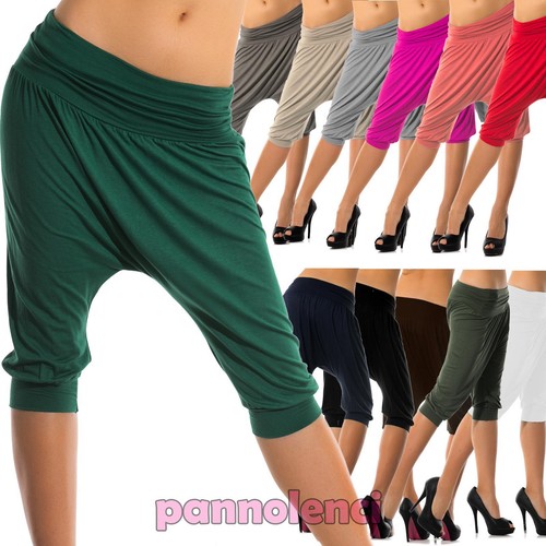 Pantaloni pinocchietti leggings capri turca jersey donna sarouel harem  AS-1640 | eBay