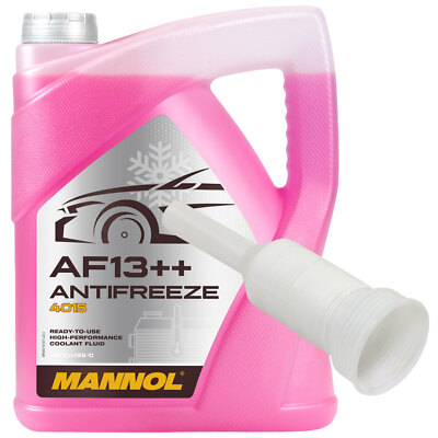 Kühlerfrostschutz MANNOL AF13++ Antifreeze 5 Liter -40°C rot mit Ausgießer