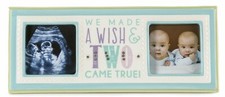 Grasslands Road Confetti Baby Boy 3" x 3" Double Photo Frame Made a Wish 460241
