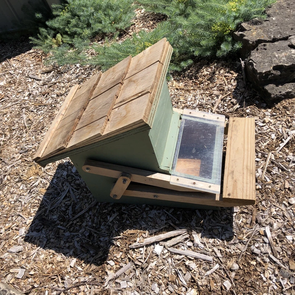 Automatic Chicken Coop Treadle Feeder Wood Shingles Custom Made English Country - Image 2 of 4