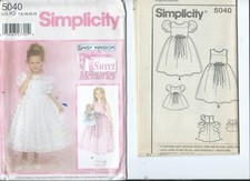 S 5040 sewing pattern Daisy Kingdom DRESS sweet 18" Doll FROCK girls' 7-14 UNCUT