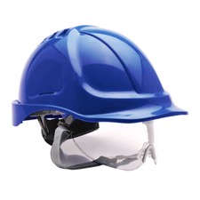 Portwest PW55 Endurance Visor Helmet Safety Hard Hat Cap Ratchet Chin Strap