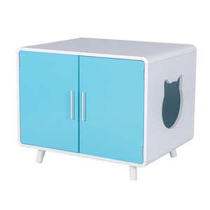 Double Door Pet Crate Cat Washroom Hidden Cat Litter Box Enclosure