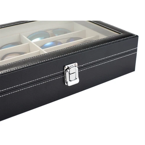 8 Slot Glasses Case Sunglasses Box Display Eyeglasses Storage Organizer Black - Picture 12 of 23