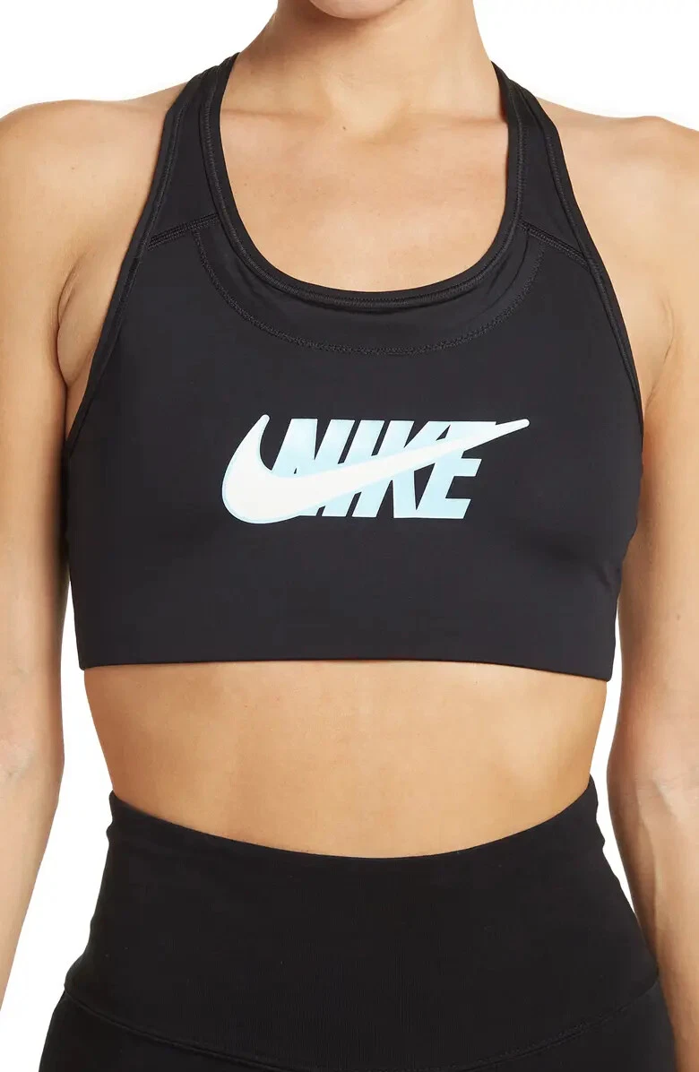 NWT NIKE Women's Plus Athletic Sports Bra Black Blue White 1X 2X