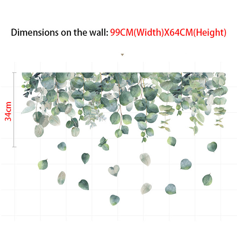 Botanical Eucalyptus Leaf Wall Sticker Home Living Room Decor Vinyl