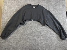 Nike Black Cropped Pullover Sweatshirt Women's XXL Fleece Long Sleeve