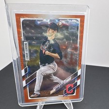 2021 Topps Shane Bieber League Leaders Orange /299 #105 Cleveland Indians