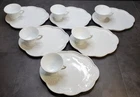 Vintage Indiana Milk Glass Luncheon Snack Plate w/Cups Colony Harvest Grape