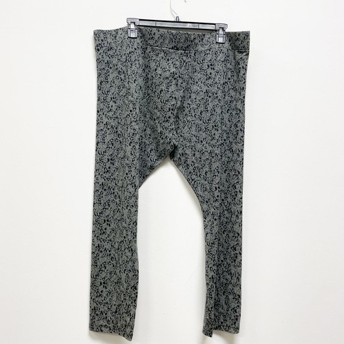 Logo by Lori Goldstein Layers Women's XLP Black Gray Stretch Jacquard Leggings - Picture 5 of 5
