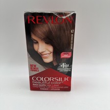 Revlon ColorSilk Beautiful Color Medium Rich Brown 47 Permanent Hair Dye 1 Pack