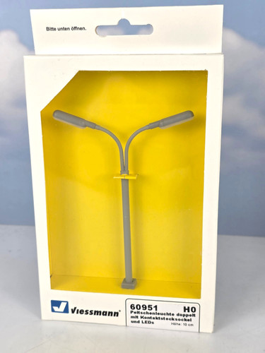 (8616)Viessmann H0 60951 Lámpara de látigo doble con base de contacto, 2 LEDs | Condition: Neu