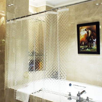 Badewannenvorhang, 12 Ringe, Badezimmer, Badewanne, 0,15 mm Dicke, Moderne Optik