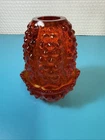 VTG Fenton Hobnail Red/Yellow Cadmium Amberina Fairy Lamp Top Damaged